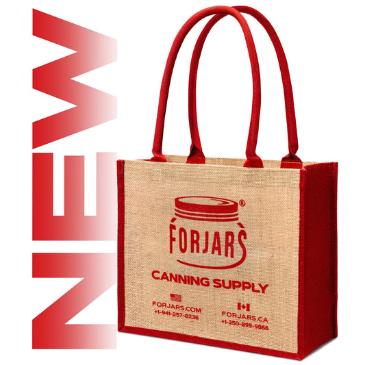 Forjars®  Reusable Burlap Tote Bags – Available in Two Sizes: Small & Medium - Blessings Grow Meadows