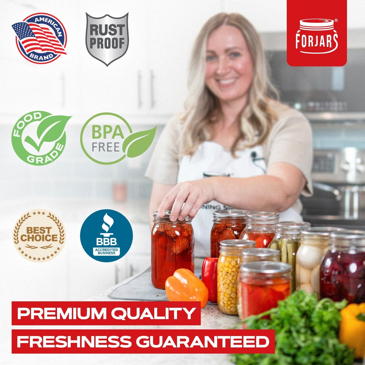 ForJars canning lids bundle with 500 regular mouth and 500 wide mouth metal lids for preserving jars.