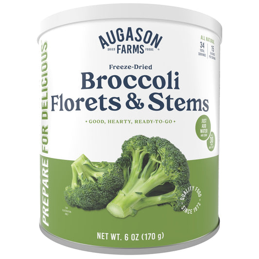 Freeze Dried Broccoli Florets and Stems Can, 34 Servings - Blessings Grow Meadows