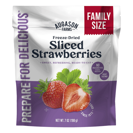 Freeze Dried Sliced Strawberries Family Size Pouch, 20 Servings - Blessings Grow Meadows