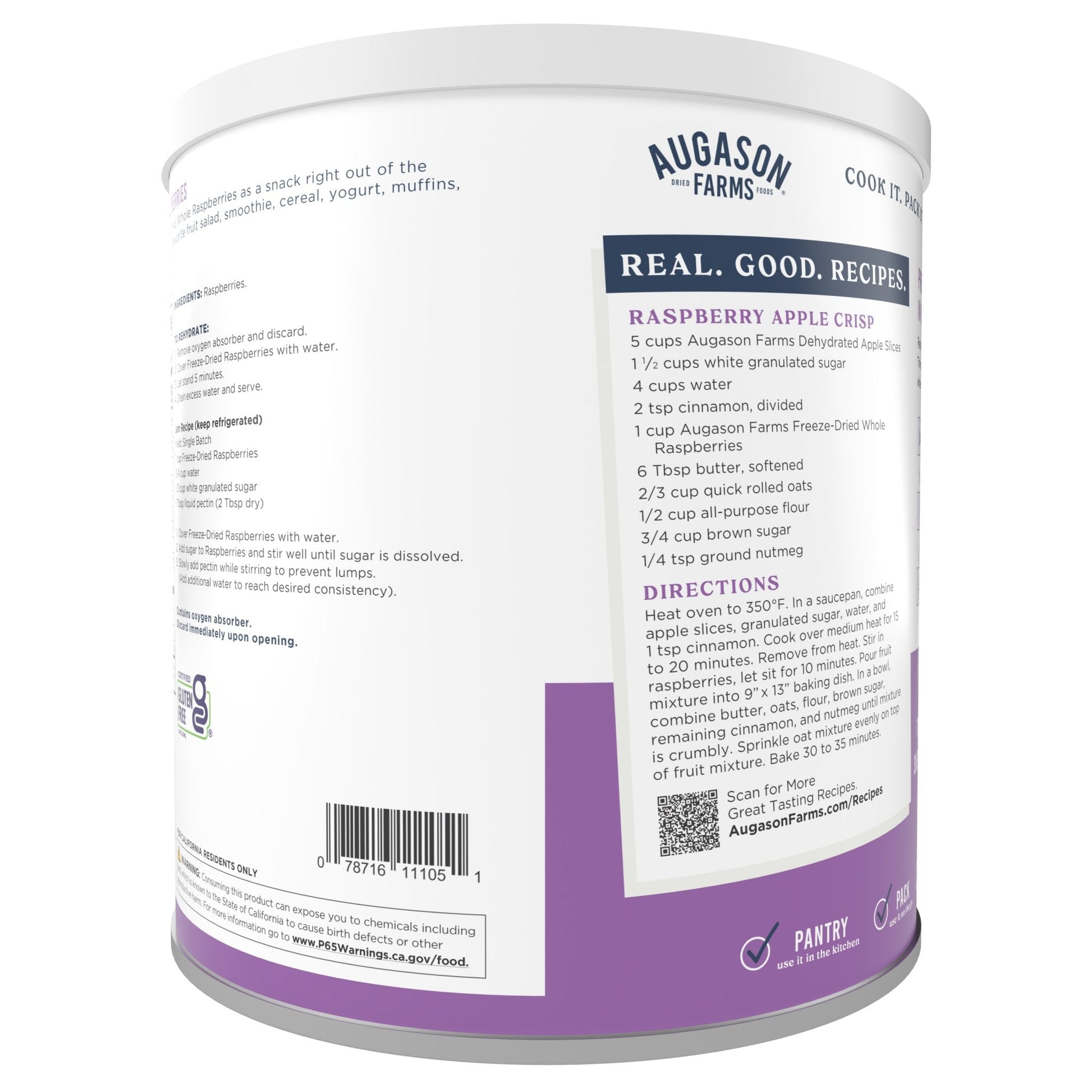 Freeze Dried Whole Raspberries Can, 23 Servings - Blessings Grow Meadows