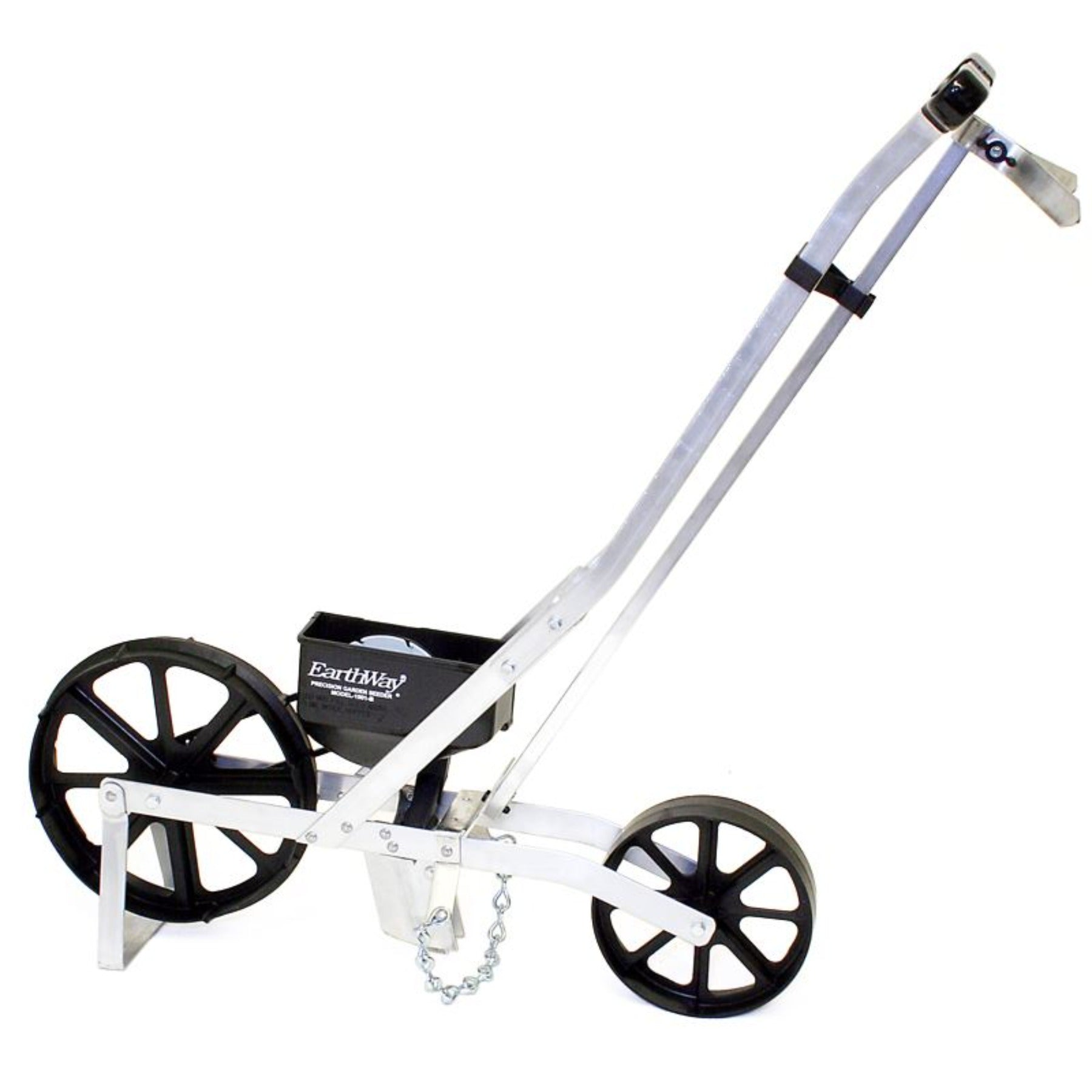 Earthway Seeder for seeding and digging, shown in garden setting, by Papaws Garden Supply LLC, highlighting its durable design.