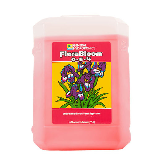 General Hydroponics FloraBloom liquid fertilizer from Perris Hydroponics, 6-gallon size, part of the FloraSeries advanced nutrient system.