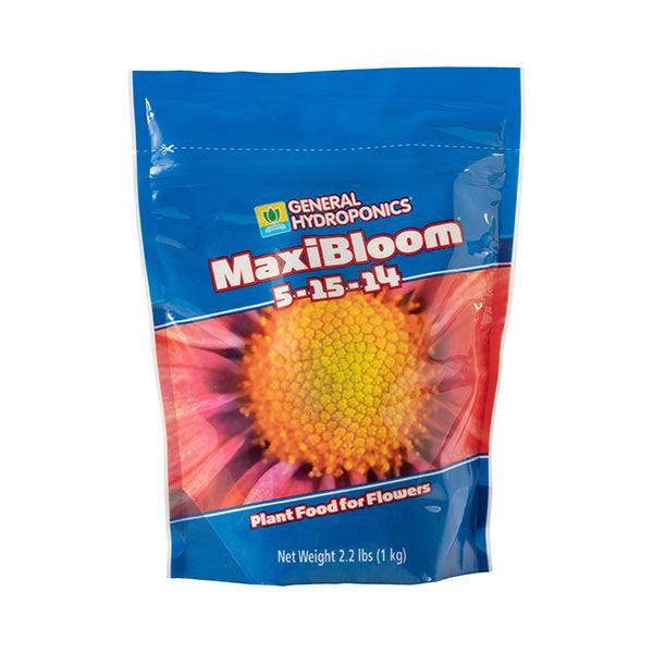 General Hydroponics MaxiBloom plant food, dry fertilizer for flowering, Perris Hydroponics 2.2 lbs, 5-15-14 nutrient formula