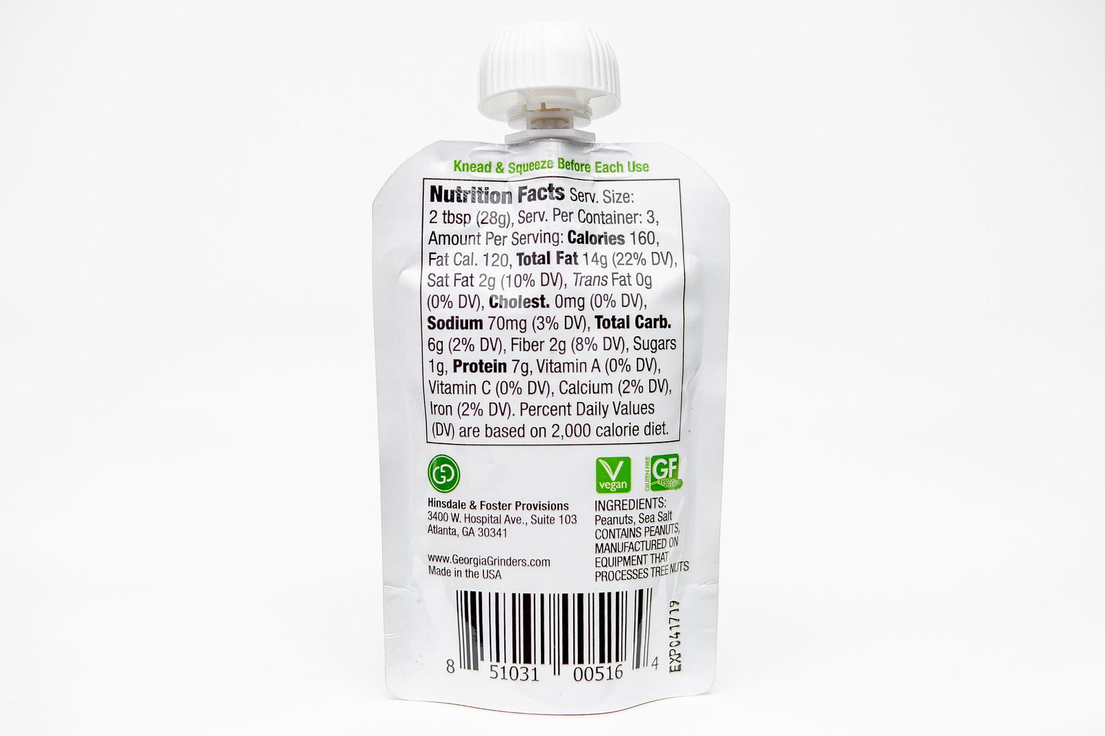Georgia Grinders 3 oz. Creamy Peanut Butter Re-Sealable Pouches 24 Ct - (CP-CL) by Georgia Grinders - Blessings Grow Meadows
