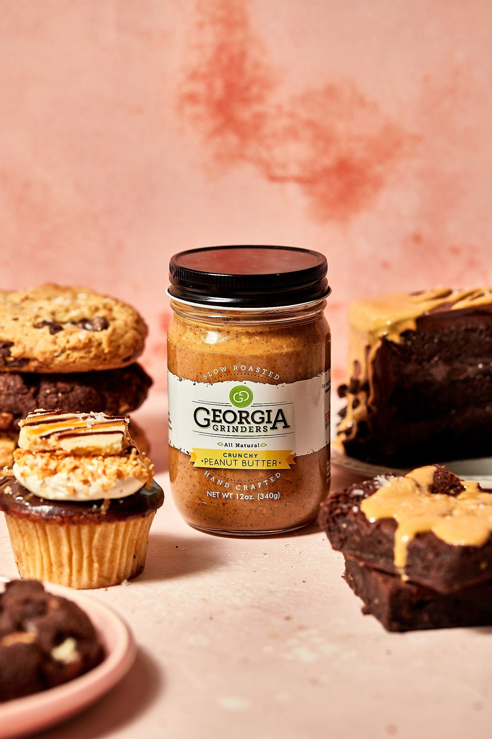 Georgia Grinders Peanut Butter Mixed 4 Pack (Two 12oz Jars of each Creamy Peanut Butter and Crunchy Peanut Butter)  - (CP-CL) by Georgia Grinders - Blessings Grow Meadows