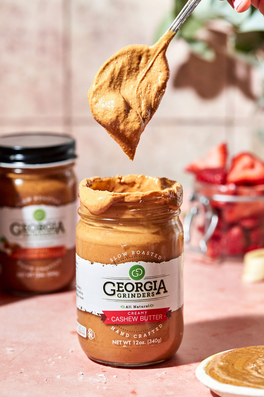 Georgia Grinders Cashew Butter 4 Pack (12 oz Jars) - (CP-CL) by Georgia Grinders - Blessings Grow Meadows