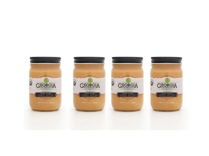 Georgia Grinders Organic Crunchy Peanut Butter 4 Pack (12oz jars) - (CP-CL) by Georgia Grinders - Blessings Grow Meadows