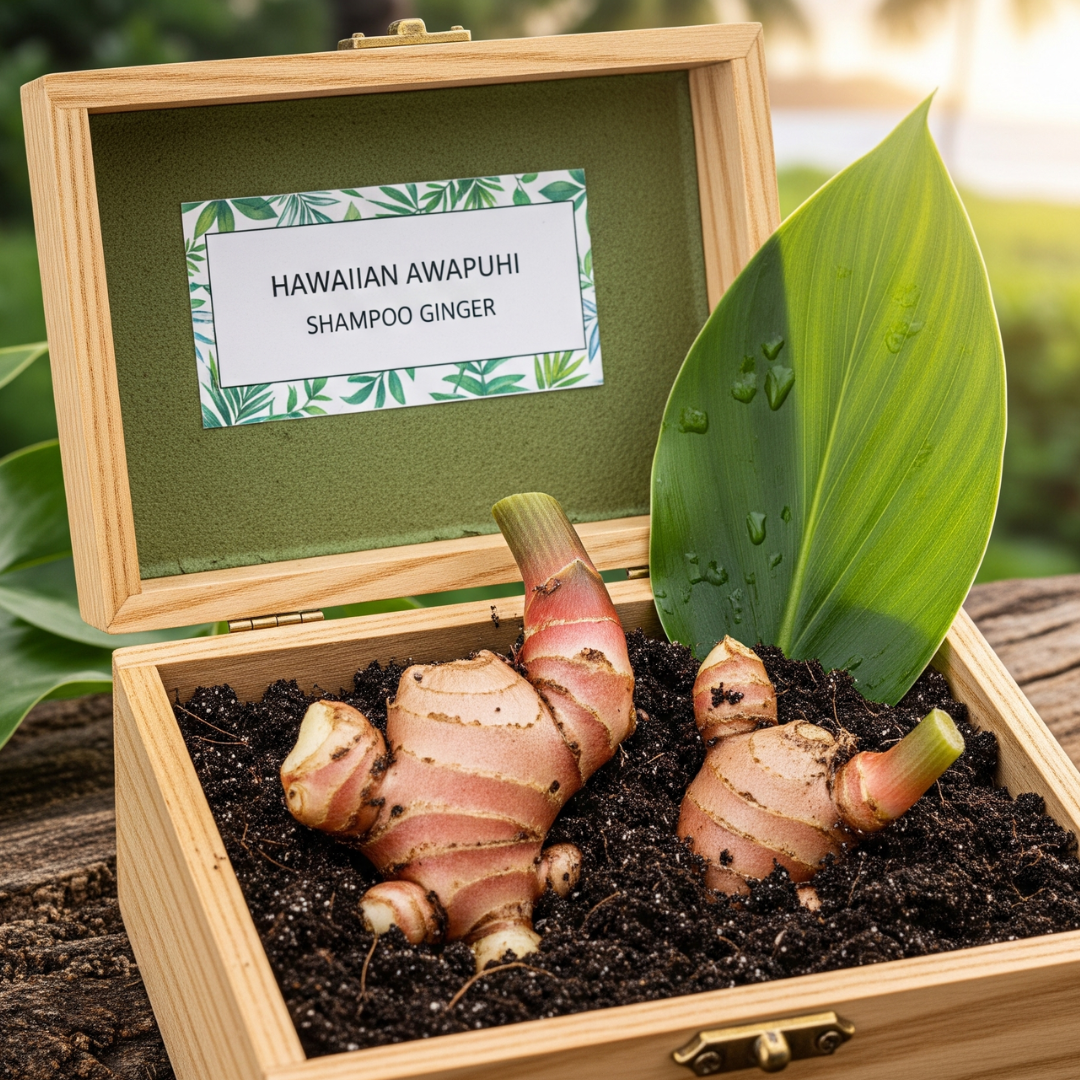 Hawaiian Awapuhi Shampoo Ginger plant rhizomes starter kit with two ginger rhizomes for cultivating shampoo ginger in your garden