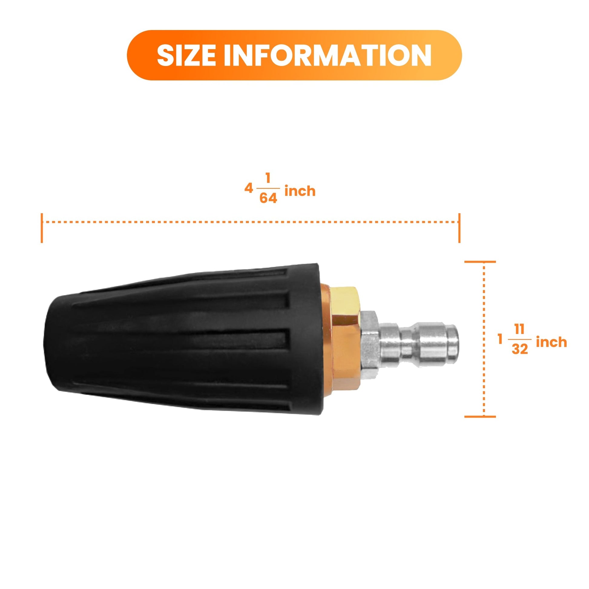 Giraffe Tools US pressure washer turbo nozzle with quick connector, high-pressure cleaning accessory for durable outdoor use.