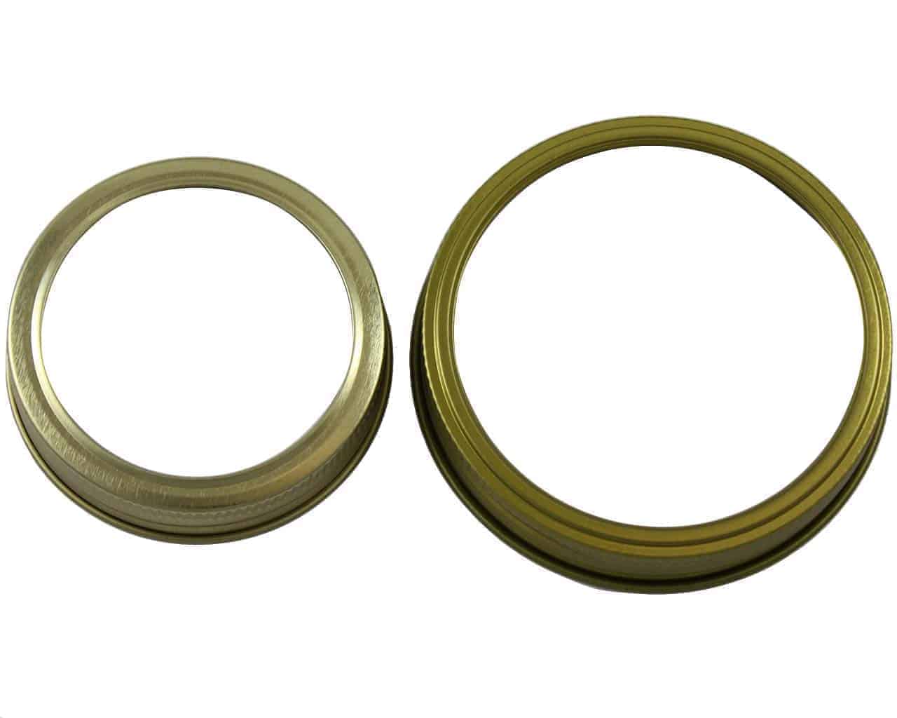 Gold Bands / Rings for Mason Jars 10 Pack - Blessings Grow Meadows
