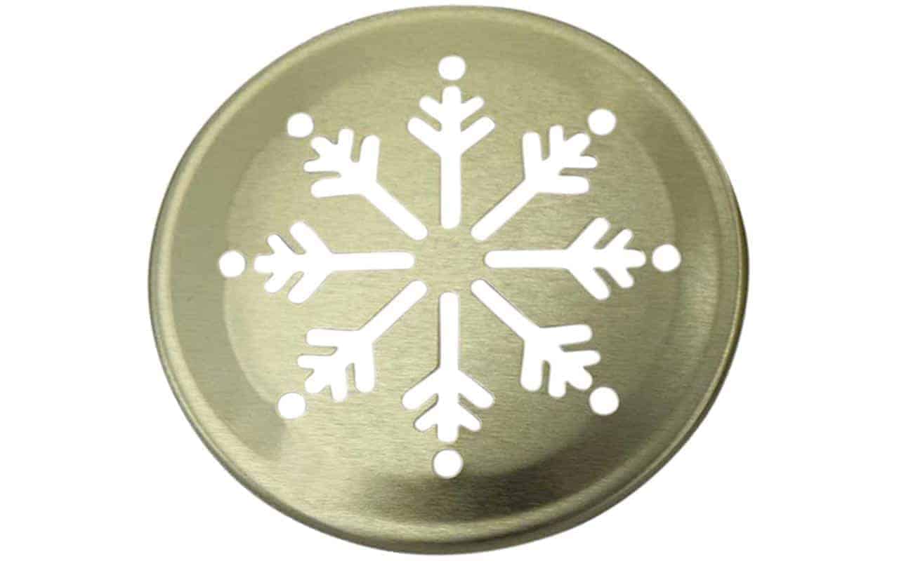 Snowflake Pattern Gold Lid Inserts for RM Mason Jars 10 Pack - Blessings Grow Meadows