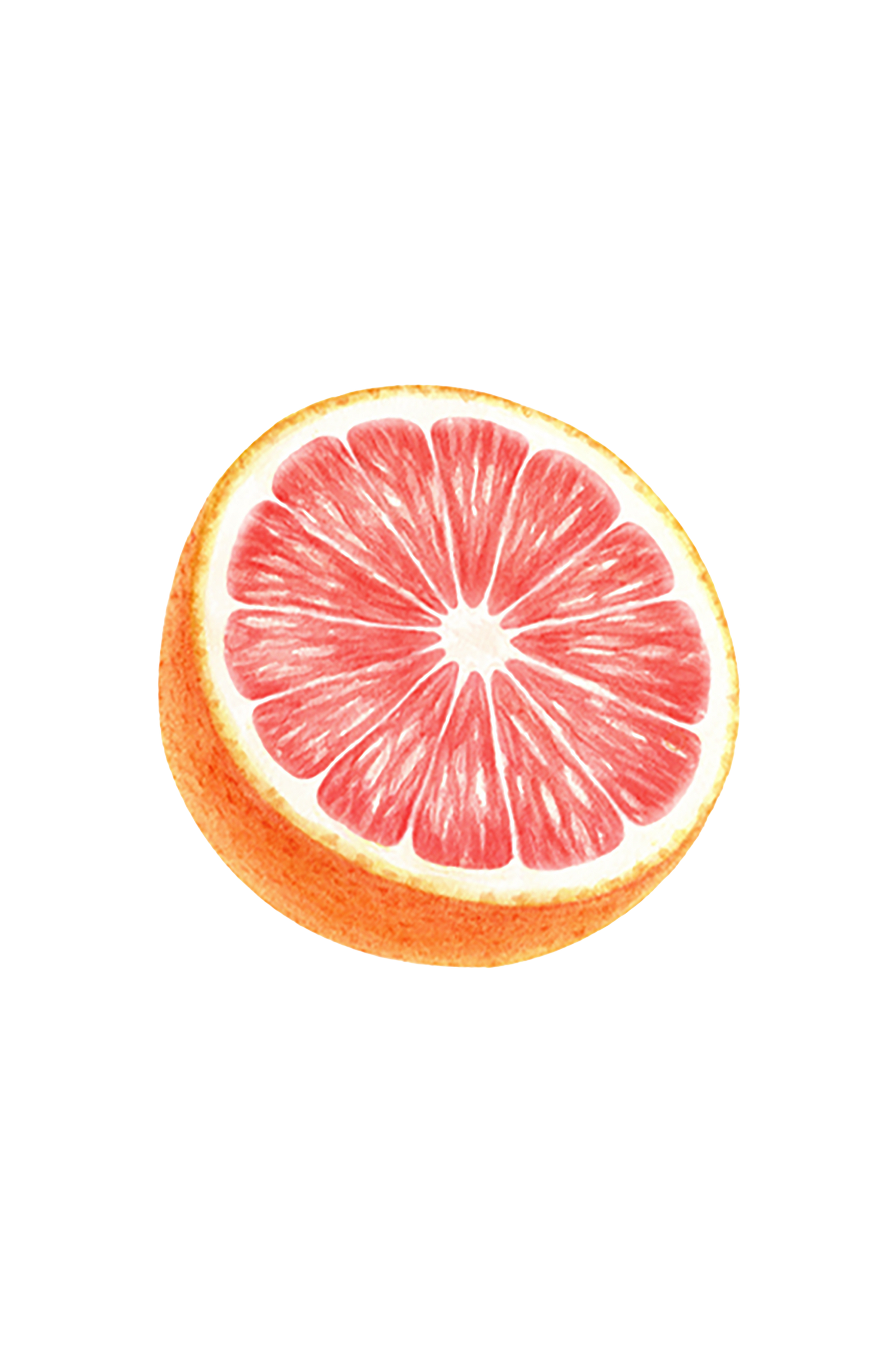 A realistic image of half a pink grapefruit with juicy segments and light orange peel on a black background—ideal for featuring Rustic Strength Dish Soap | Pink Grapefruit.