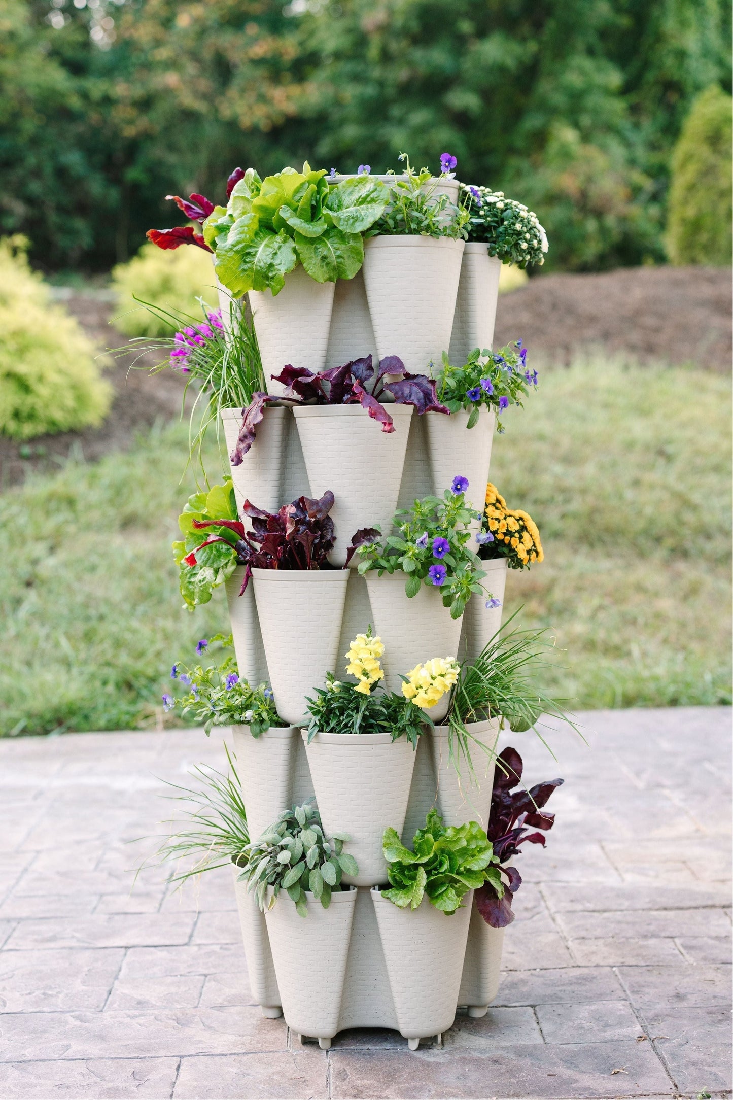 5 Tier GreenStalk Garden Original Vertical Planter - Basket Weave Texture - Blessings Grow Meadows
