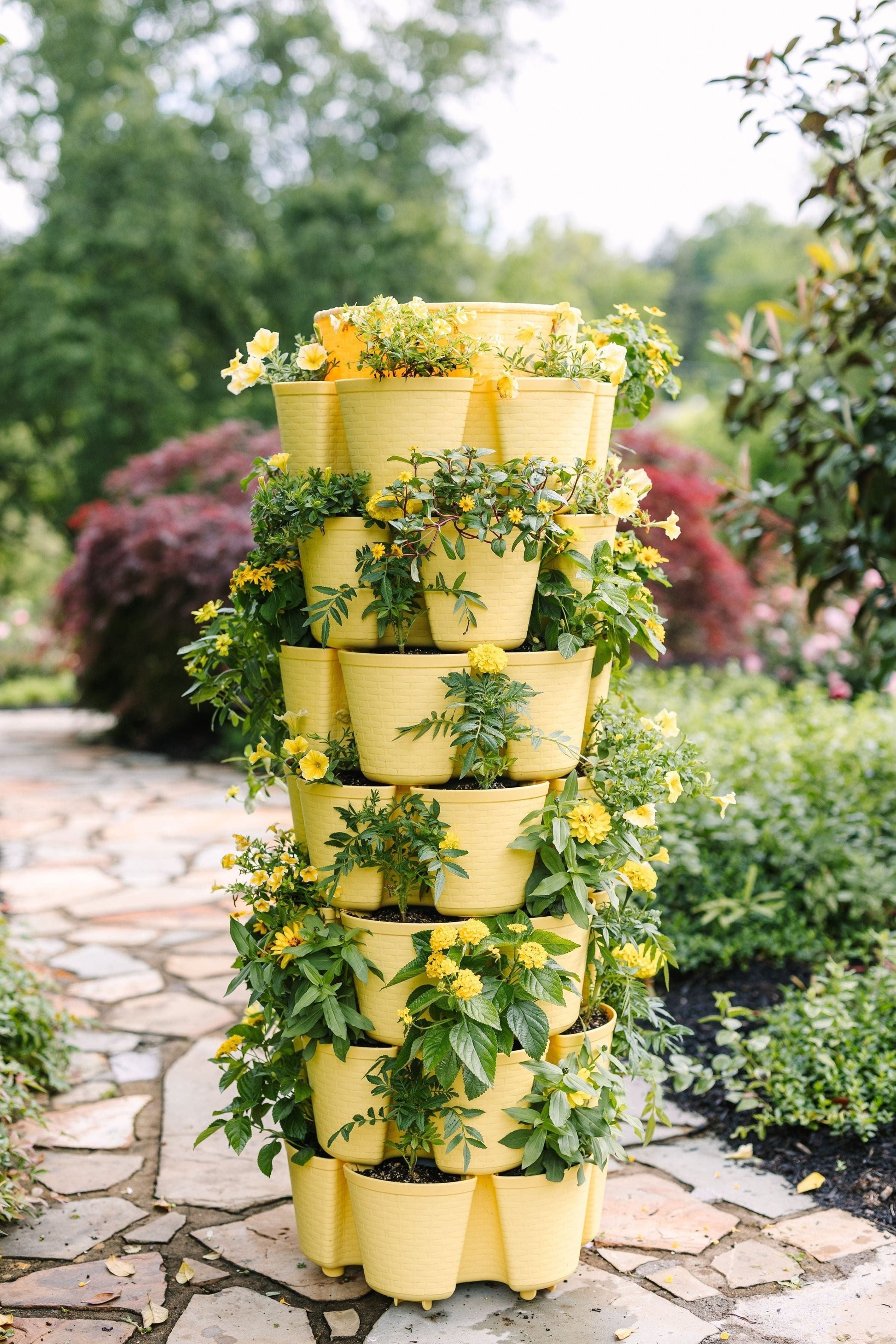 7 Tier GreenStalk Garden Leaf Vertical Planter - Basket Weave Texture - Blessings Grow Meadows