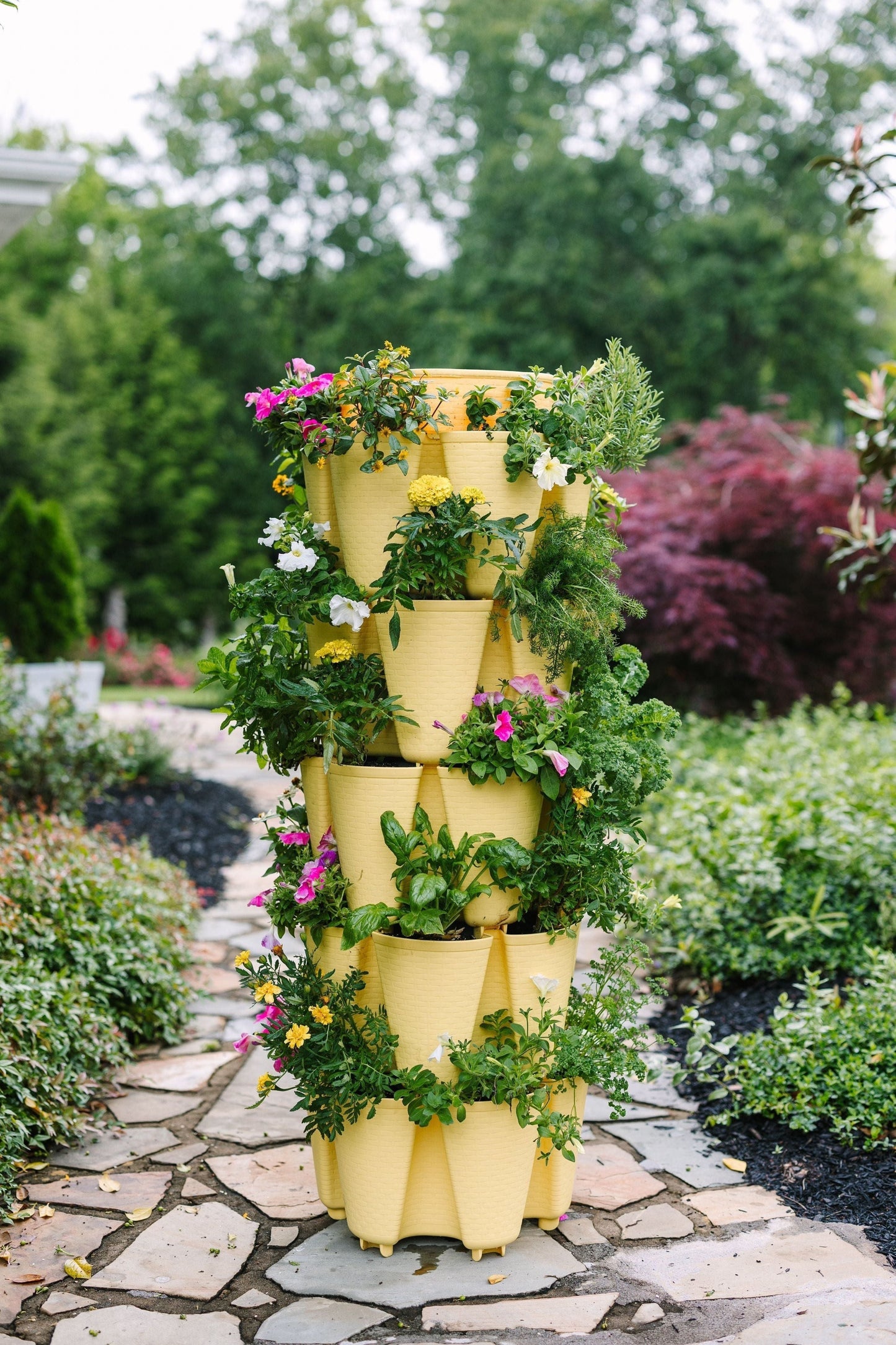 5 Tier GreenStalk Garden Original Vertical Planter - Basket Weave Texture - Blessings Grow Meadows