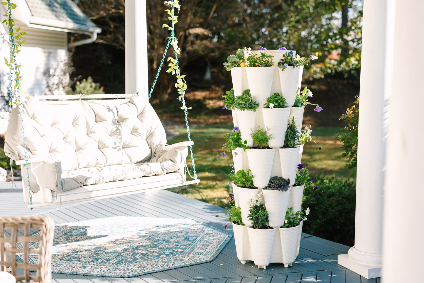 5 Tier GreenStalk Garden Original Vertical Planter - Basket Weave Texture - Blessings Grow Meadows