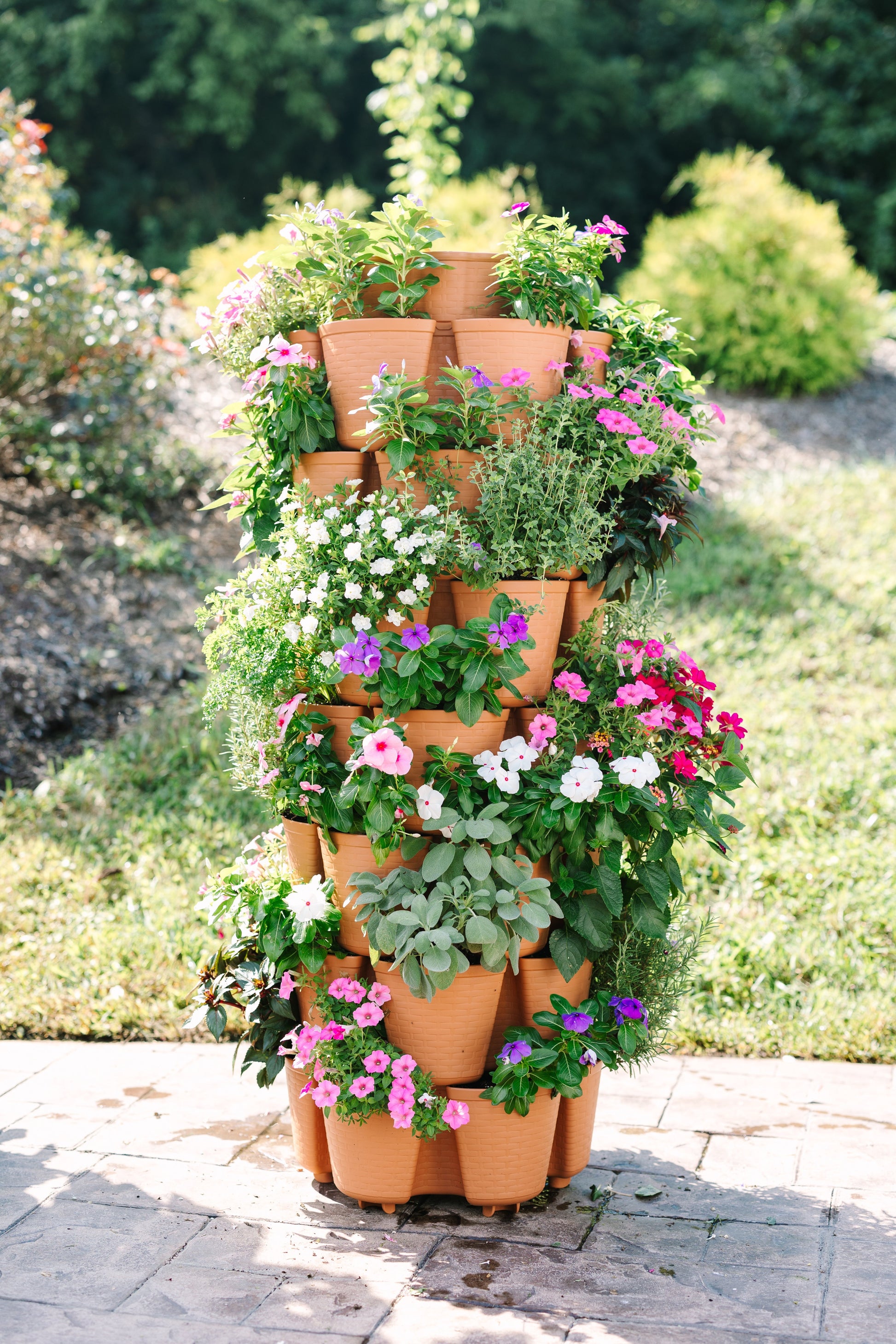 7 Tier GreenStalk Garden Leaf Vertical Planter - Basket Weave Texture - Blessings Grow Meadows
