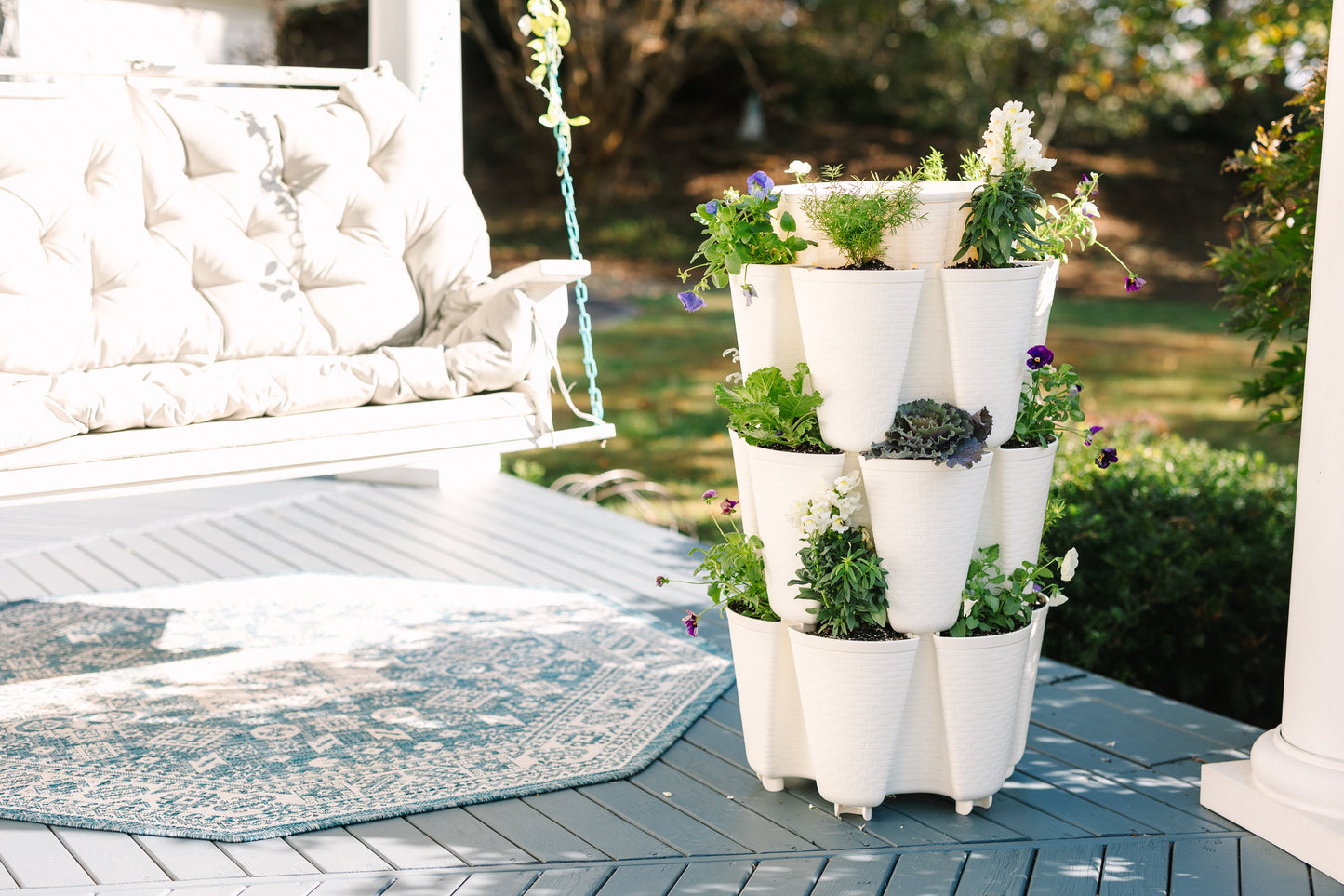 3 Tier GreenStalk Garden Original Vertical Planter - Basket Weave Texture - Blessings Grow Meadows