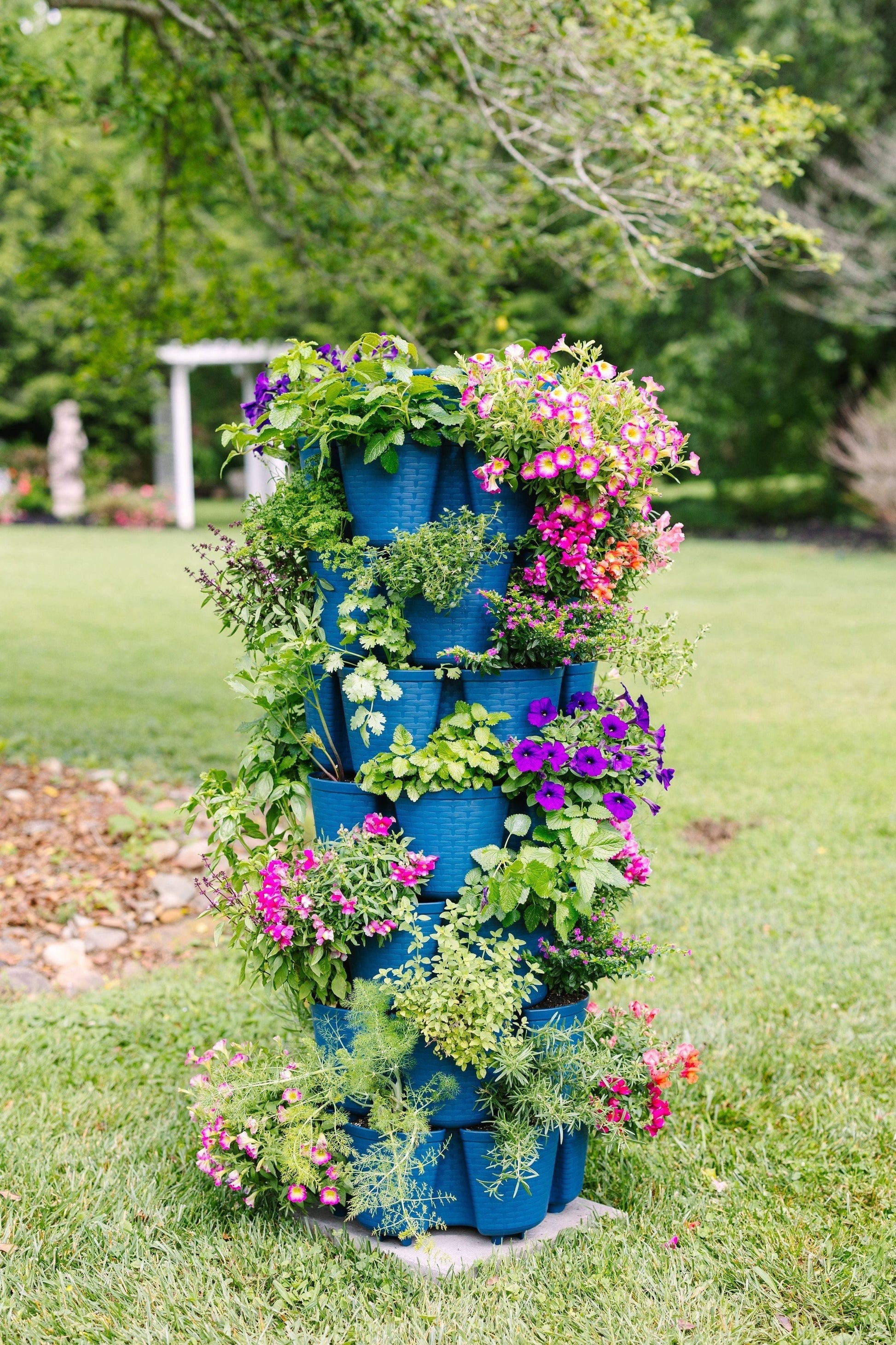 7 Tier GreenStalk Garden Leaf Vertical Planter - Basket Weave Texture - Blessings Grow Meadows