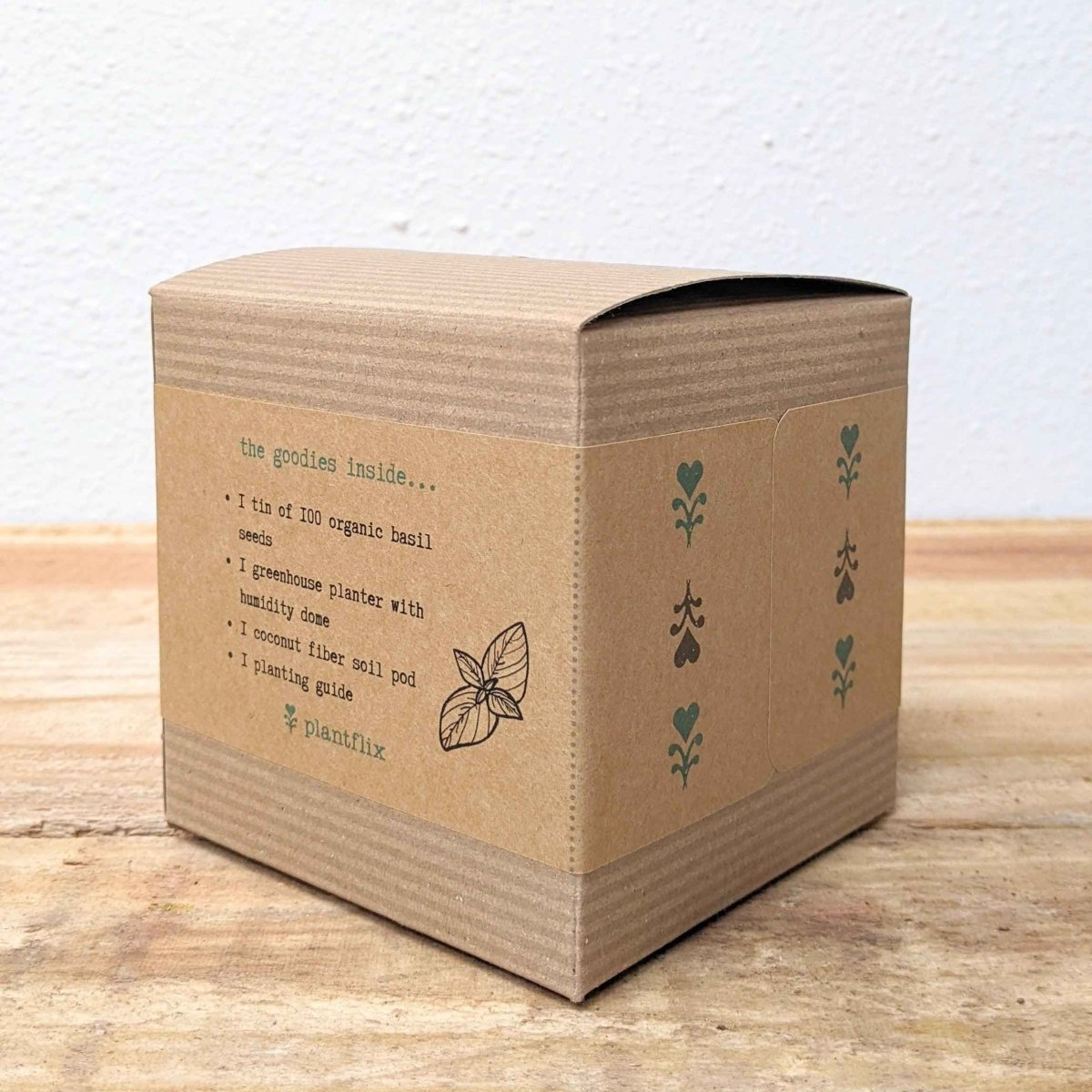 Grow a Basil Plant Seed Kit by Plantflix featuring herb seeds in a compact kit for home gardening.