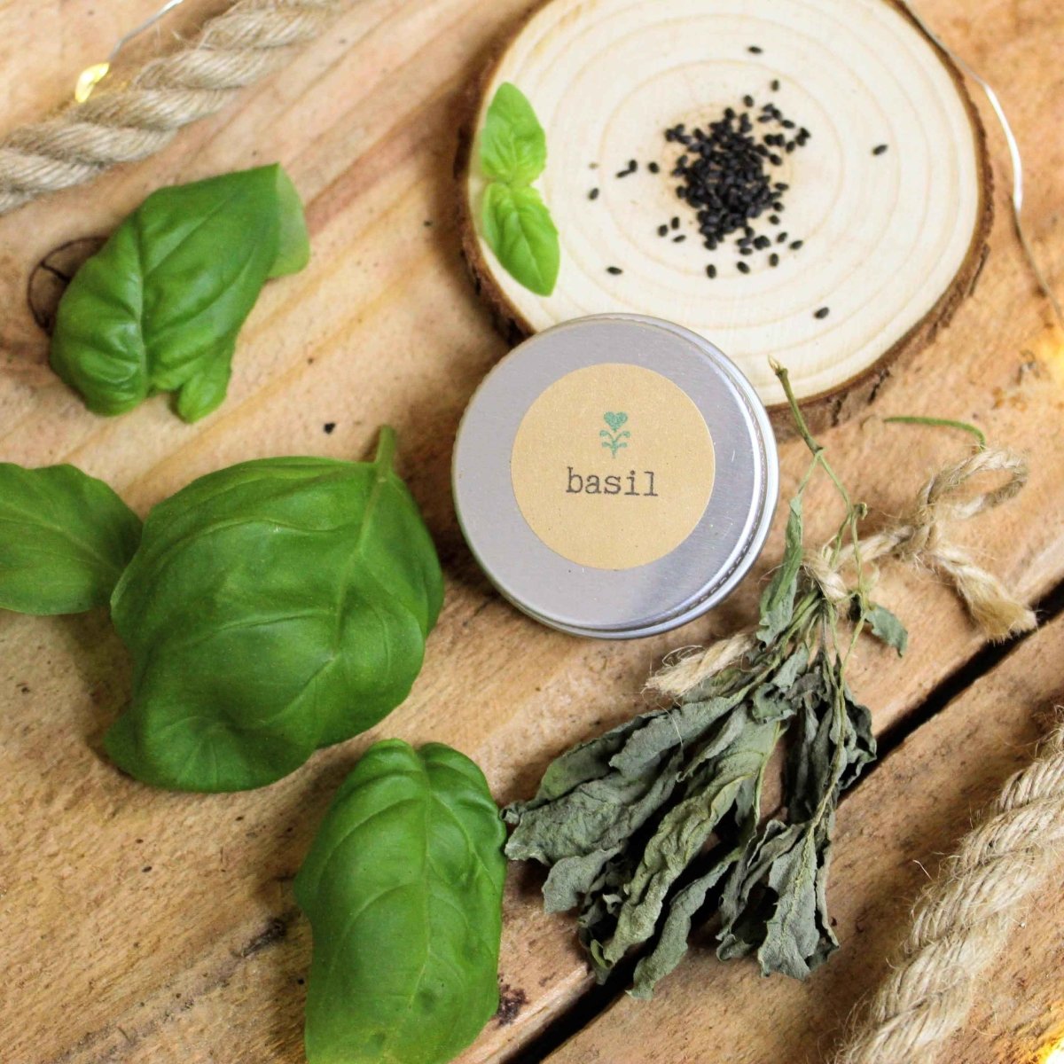 Grow a Basil Plant Seed Kit by Plantflix, featuring herb seeds and planting supplies for home basil cultivation.