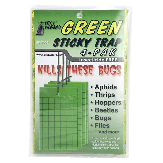 Pest Wizard Green Sticky Card Trap 4-Pack - Blessings Grow Meadows