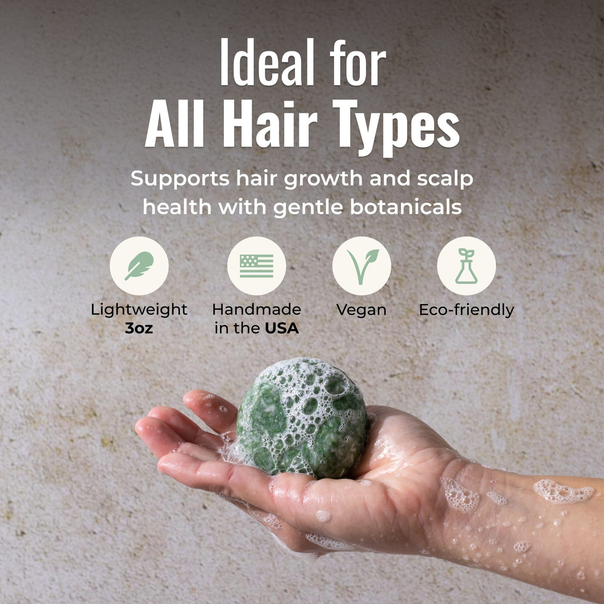 Hair growth shampoo and conditioner bar duo from ZeroWasteStore.com, suitable for all hair types, with Bloom scent and castor oil.