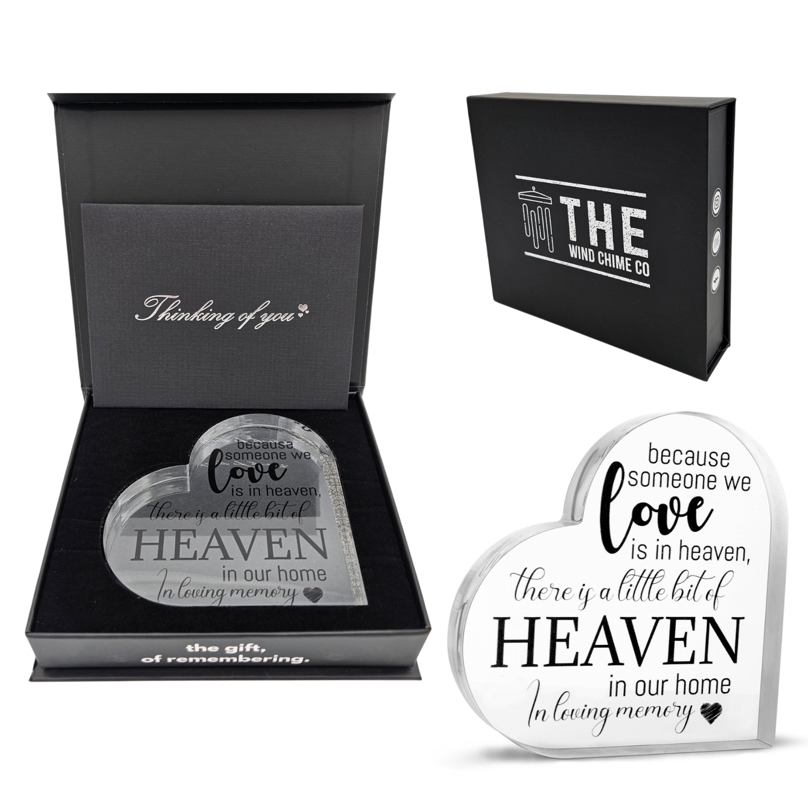 Acrylic Memorial Heart - Heaven In Our Home - Blessings Grow Meadows