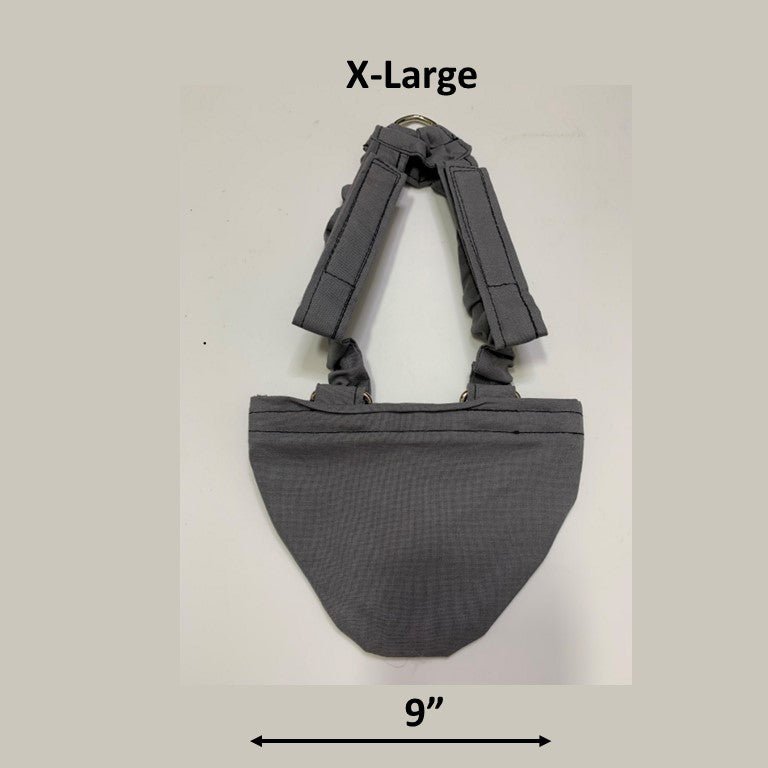 Crazy K Farm bird diaper and harness for pigeons, chickens, ducks, and geese with removable vinyl liner, made in the USA.