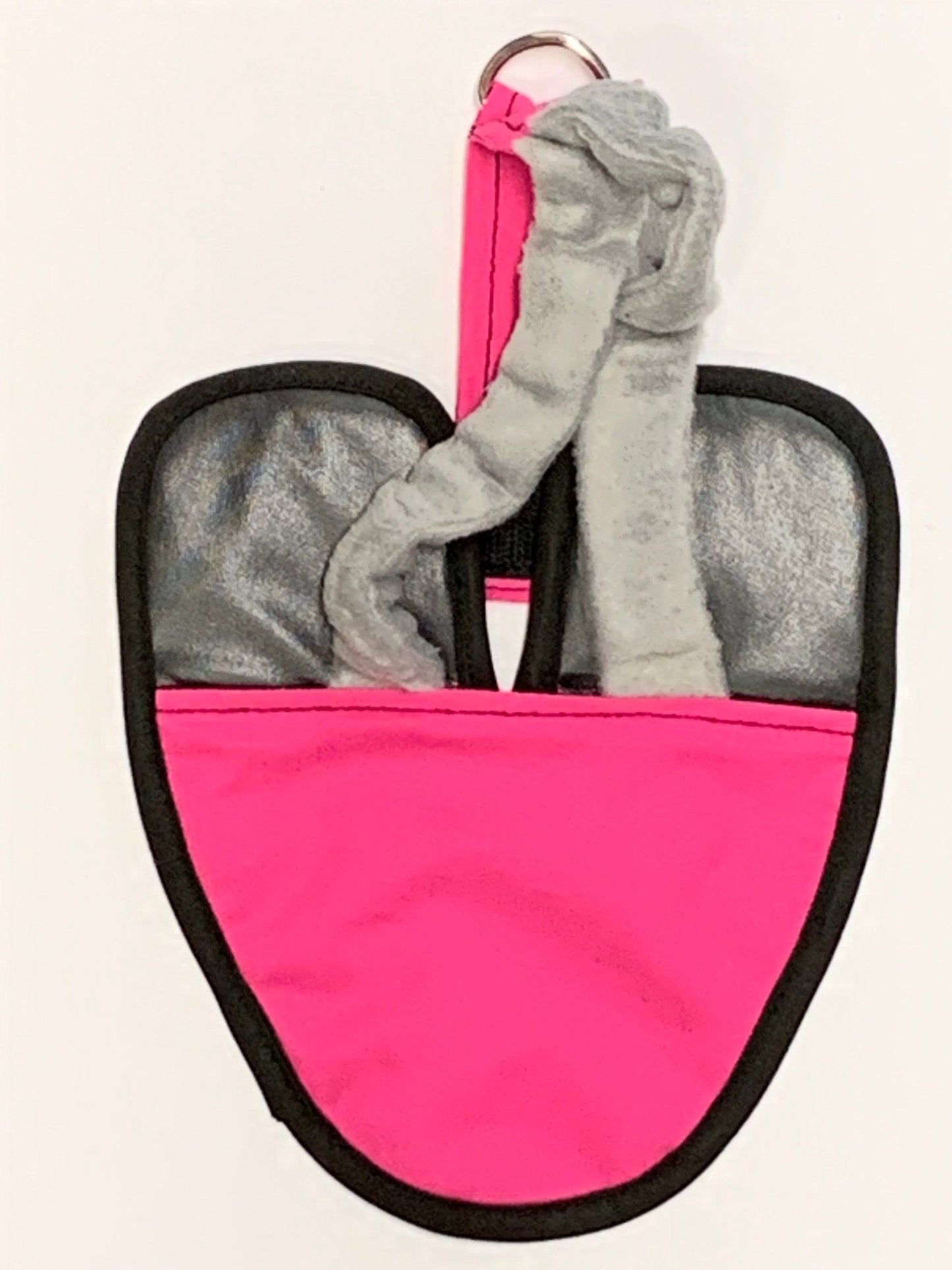 Hen Holster chicken, duck, and goose diaper harness with permanent sewn-in liner by Crazy K Farm Pet and Poultry, showing adjustable fit.