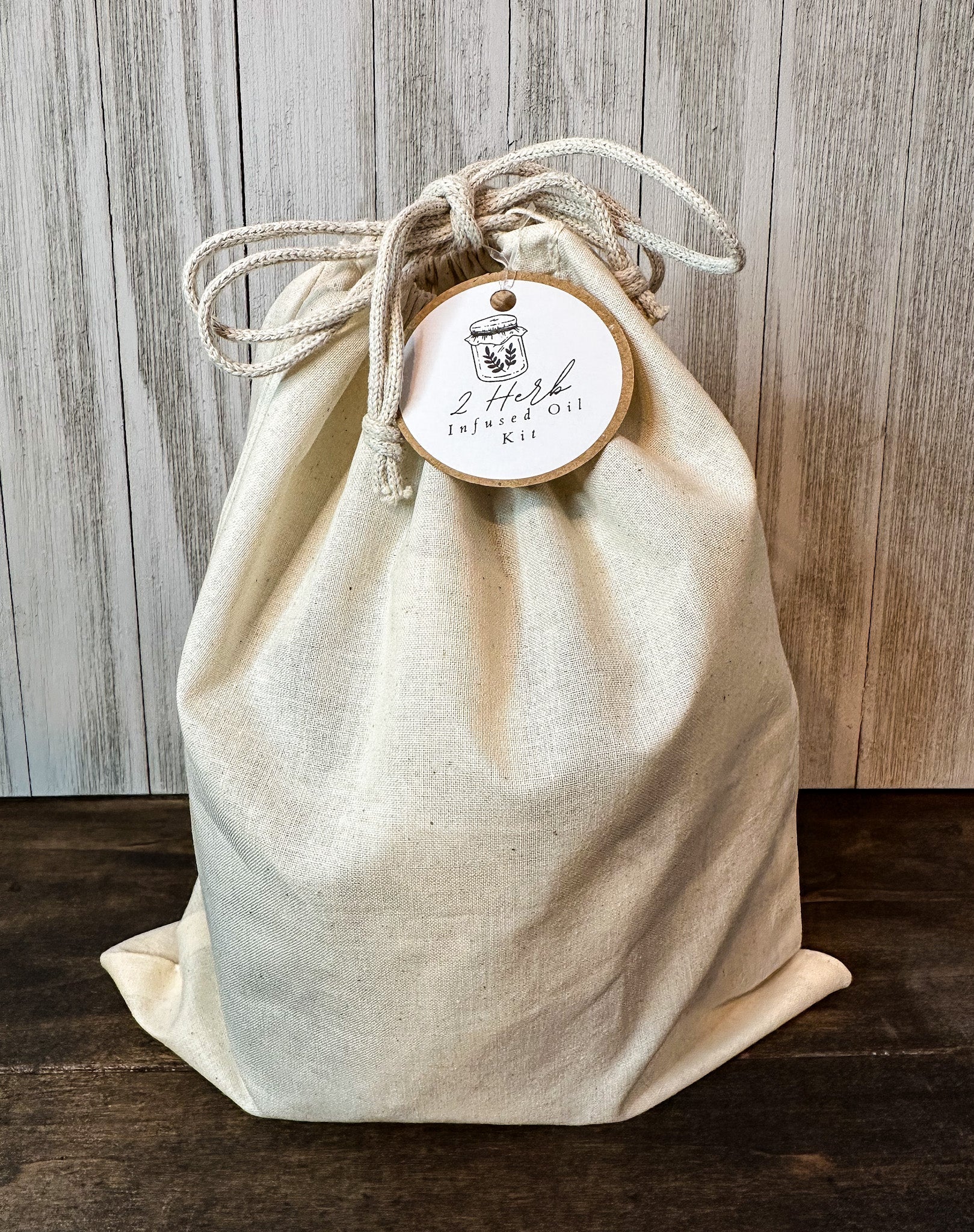 DIY Herbal Infused Oil Kit by HerbalRoseApothecary, includes glass bottles, herbs, and tools for making herbal oils at home.