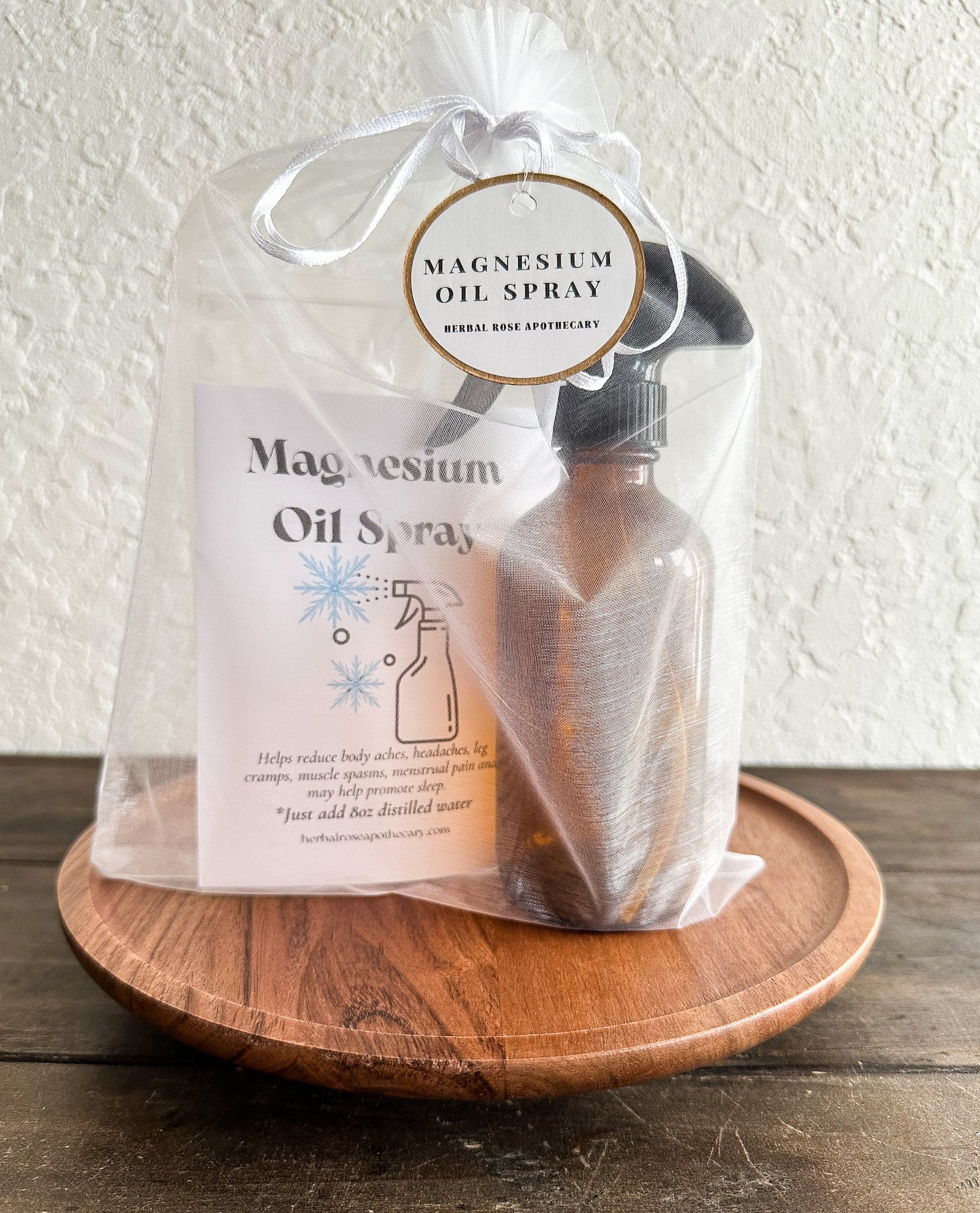 DIY Magnesium Oil Spray in herbalroseapothecary apothecary kit, featuring natural ingredients and spray bottle for topical use.