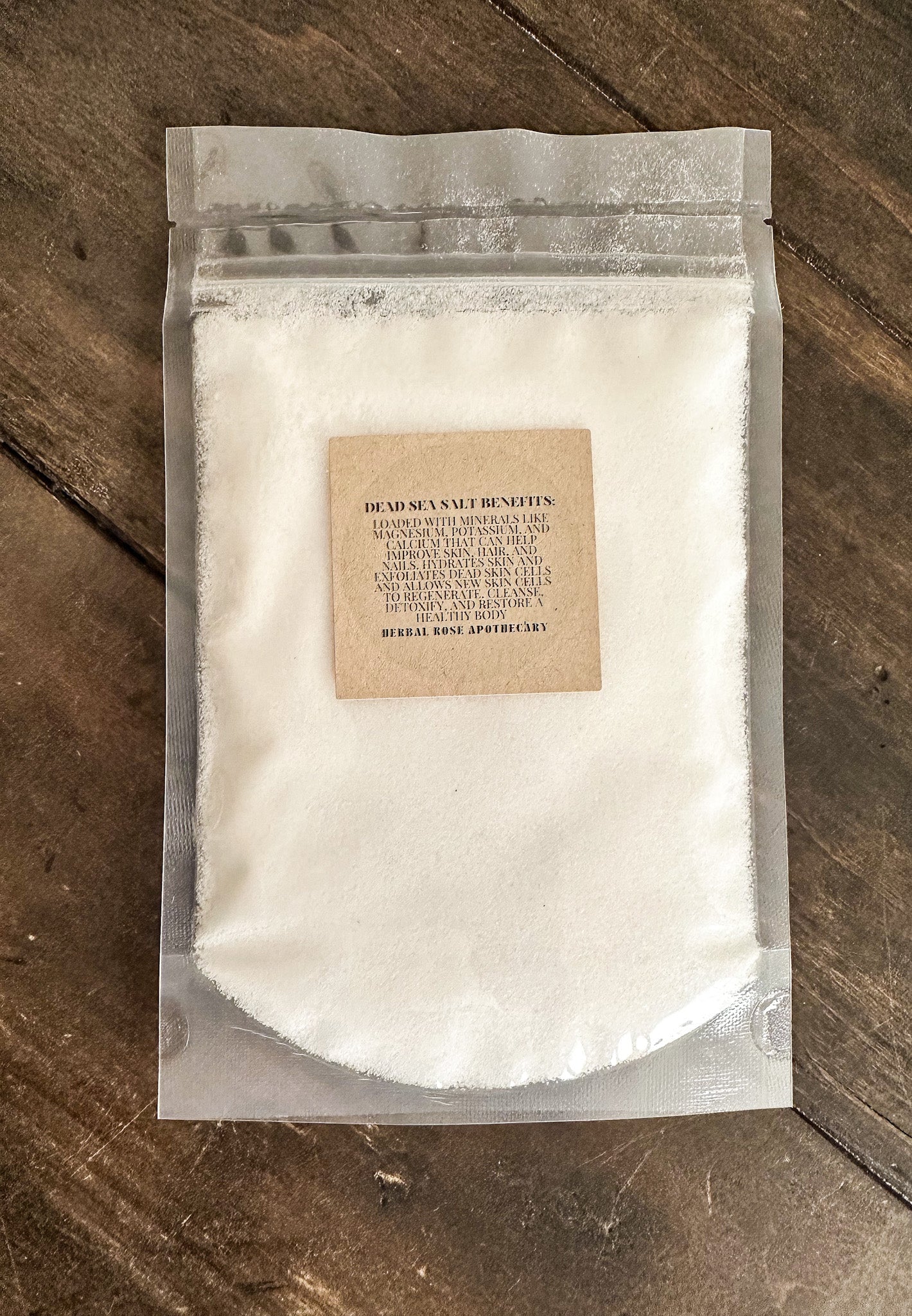 HerbalRoseApothecary Dead Sea Salt with oats, natural mineral salts for relaxing bath and skin nourishment
