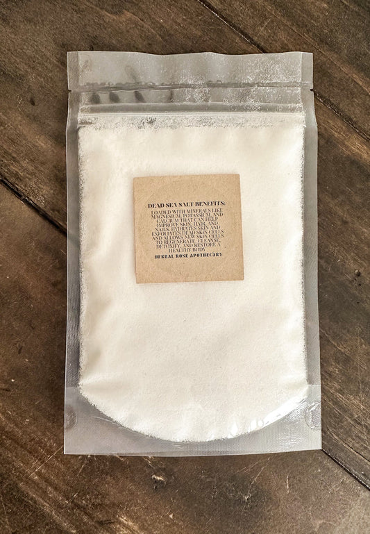 HerbalRoseApothecary Dead Sea Salt with oats, natural mineral salts for relaxing bath and skin nourishment