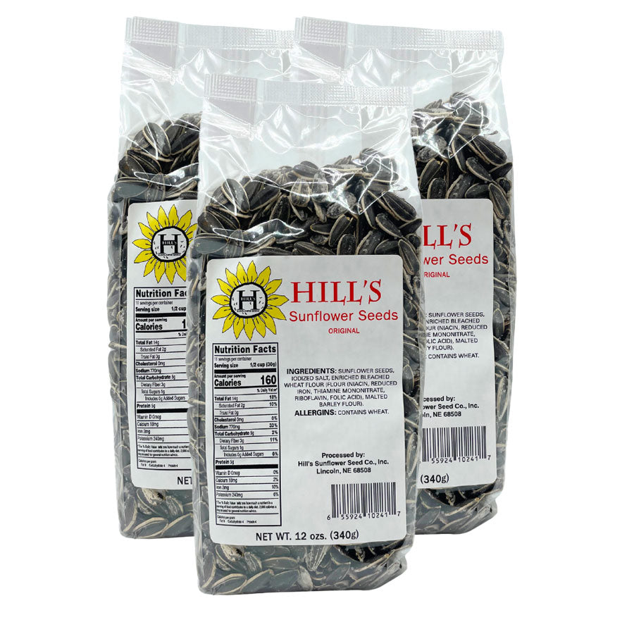 Full Salt Sunflower Seeds | Pack of 3 | 12 oz | Hill's Sunflower Seeds - BuyNebraska.com ~ Blessings Grow Meadows