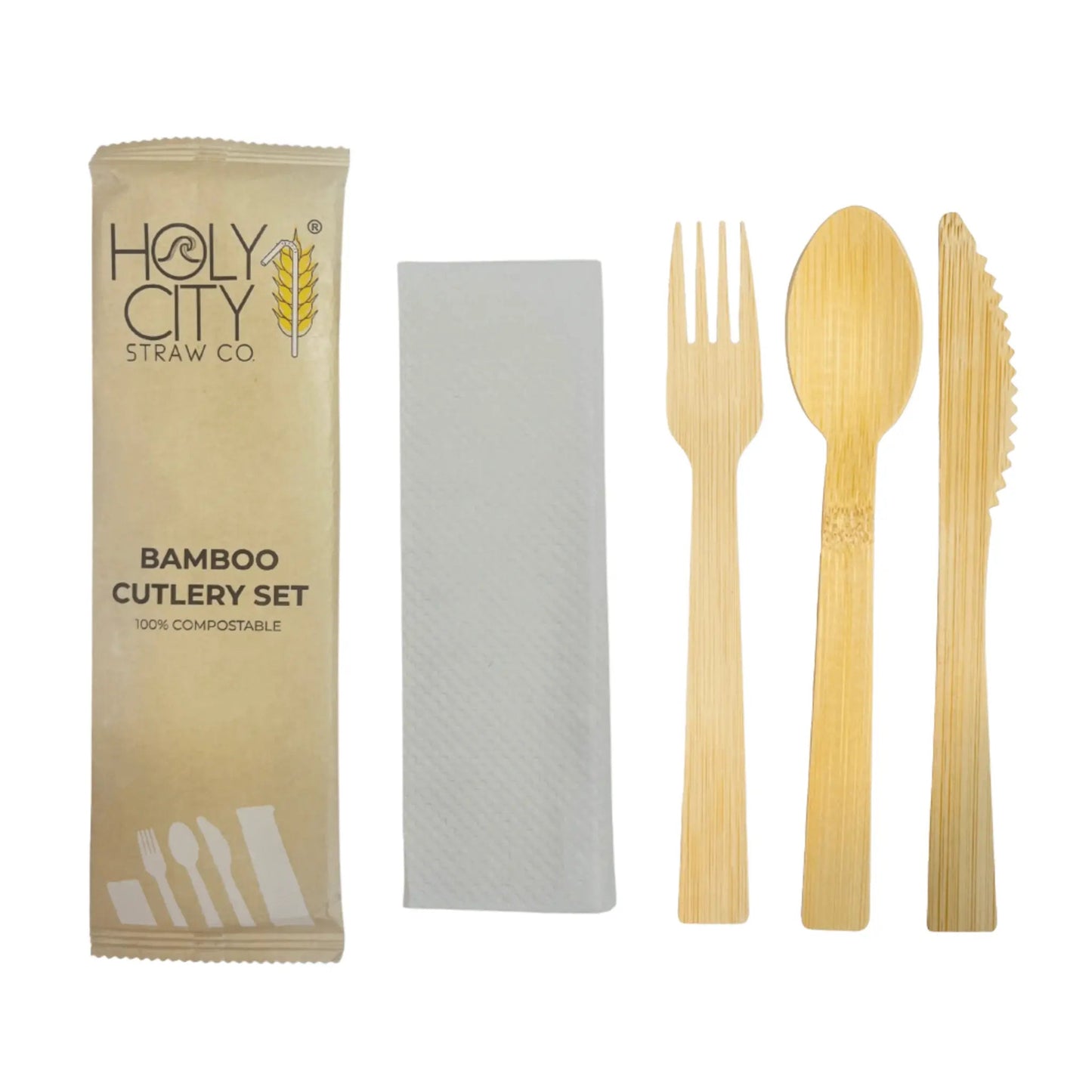 6.7 Wrapped Bamboo Cutlery Set - Blessings Grow Meadows -