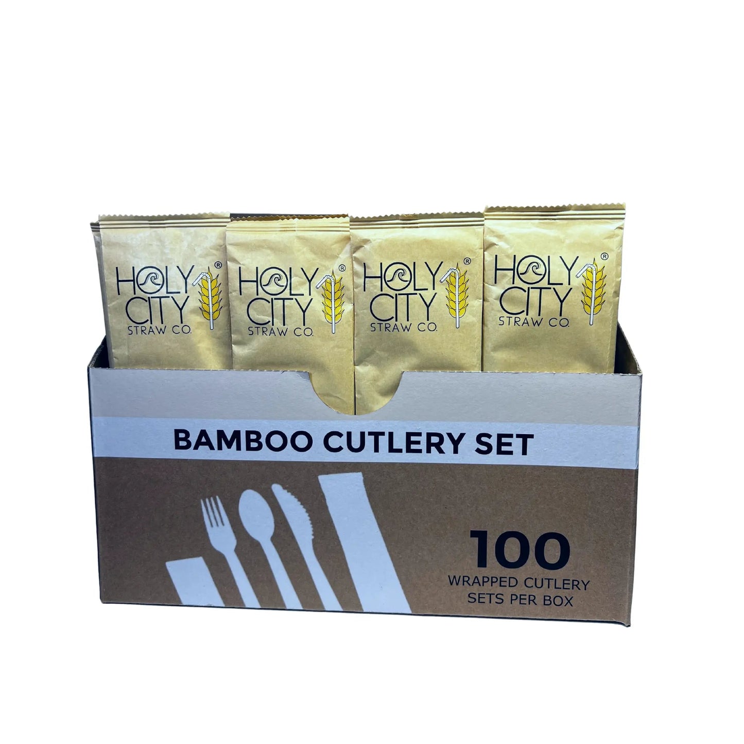 6.7 Wrapped Bamboo Cutlery Set - Blessings Grow Meadows -