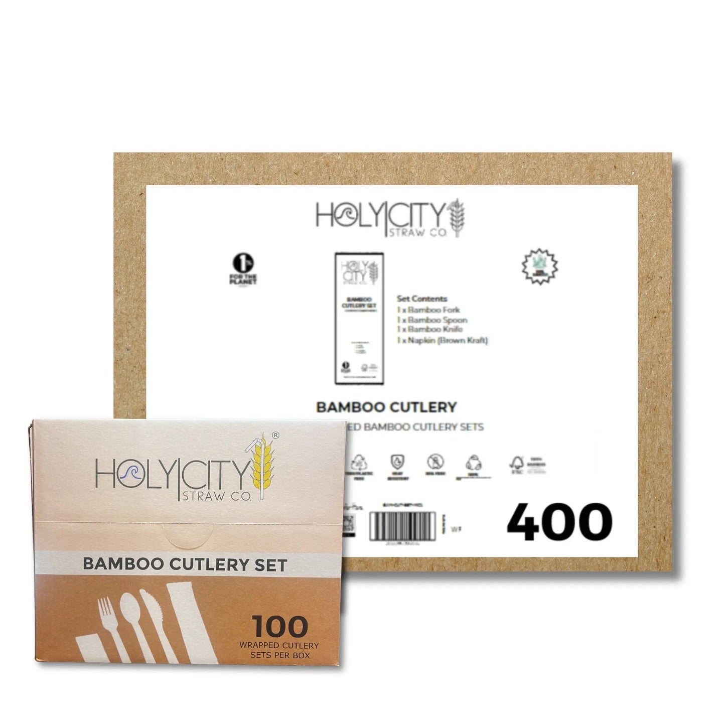 6.7 Wrapped Bamboo Cutlery Set - Blessings Grow Meadows -