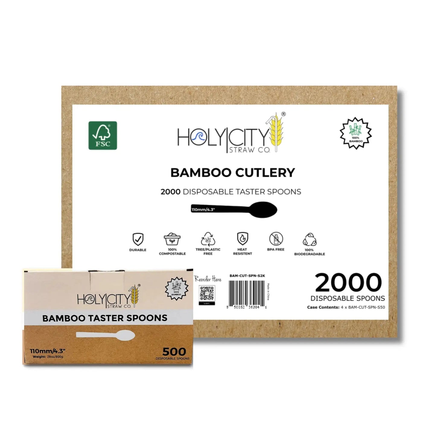 4.3 Bamboo Taster Spoons - Blessings Grow Meadows -