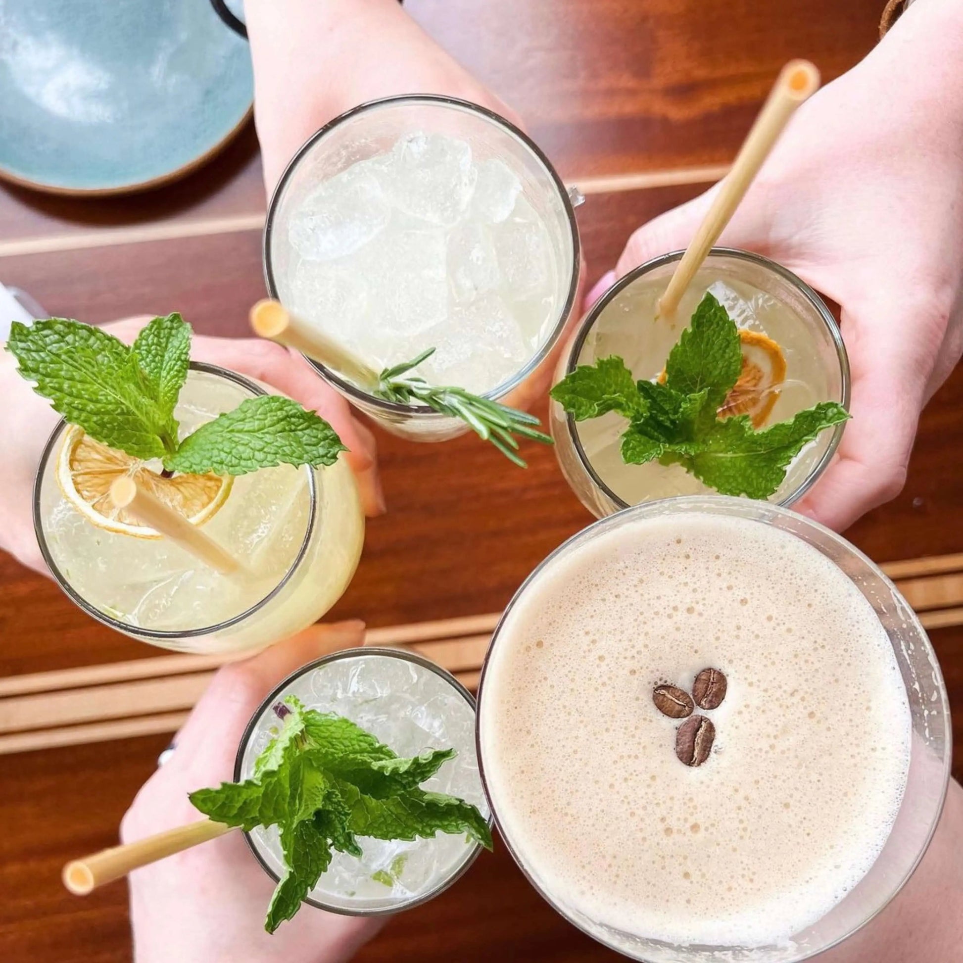 Holy City Straw Company 7.9-inch tall wheat drinking straws and stirrers, natural wheat material for eco-friendly beverage use.