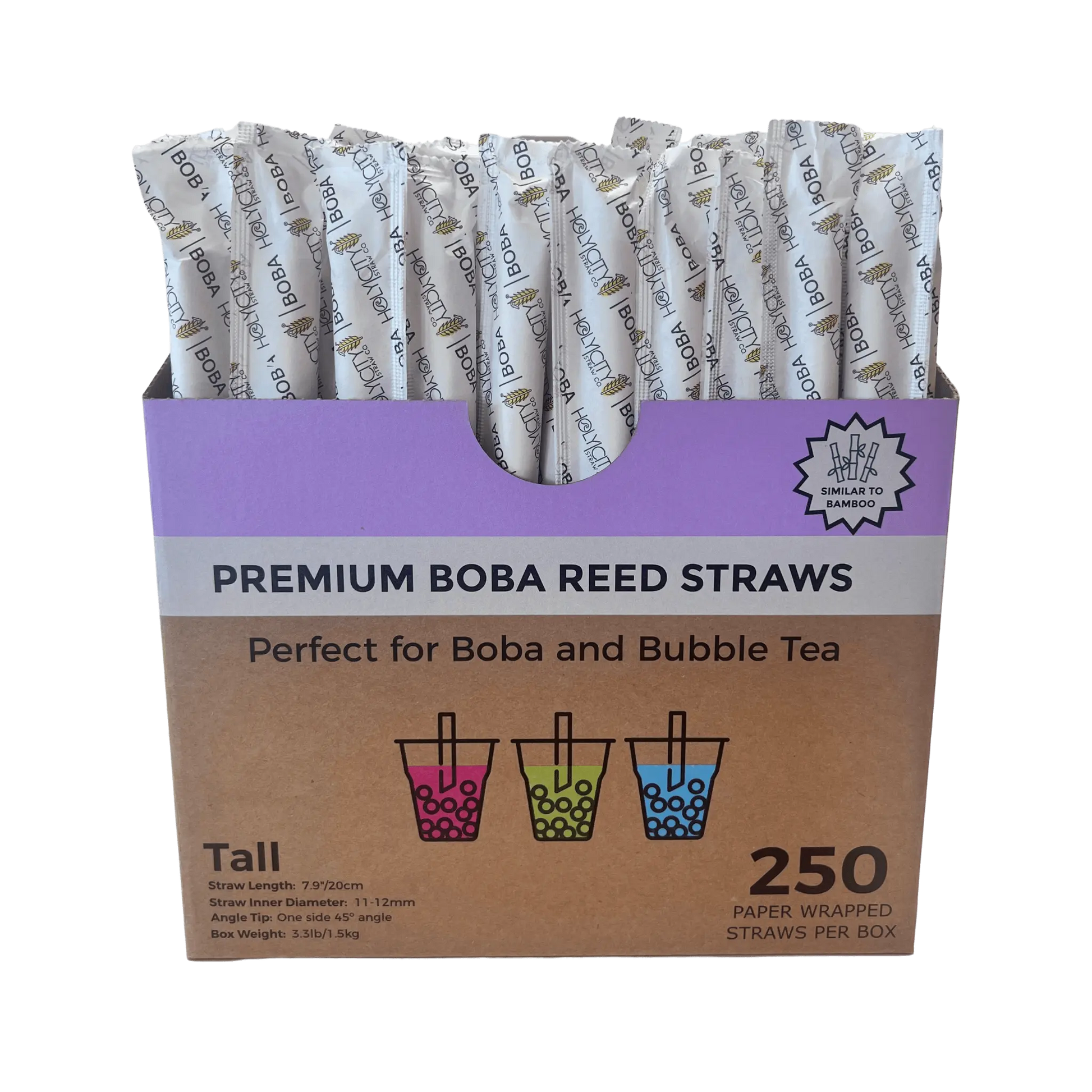 7.9" Wrapped Boba Reed Straws - Blessings Grow Meadows