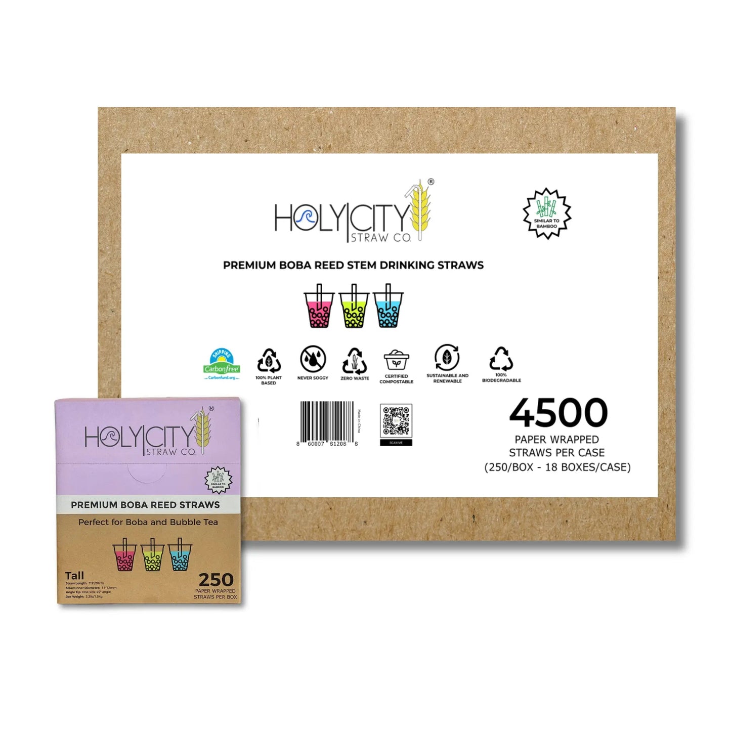 7.9" Wrapped Boba Reed Straws - Blessings Grow Meadows