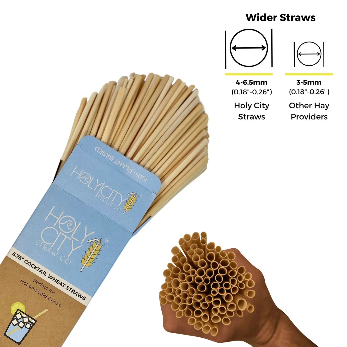5.75" Cocktail Wheat Straws - Blessings Grow Meadows