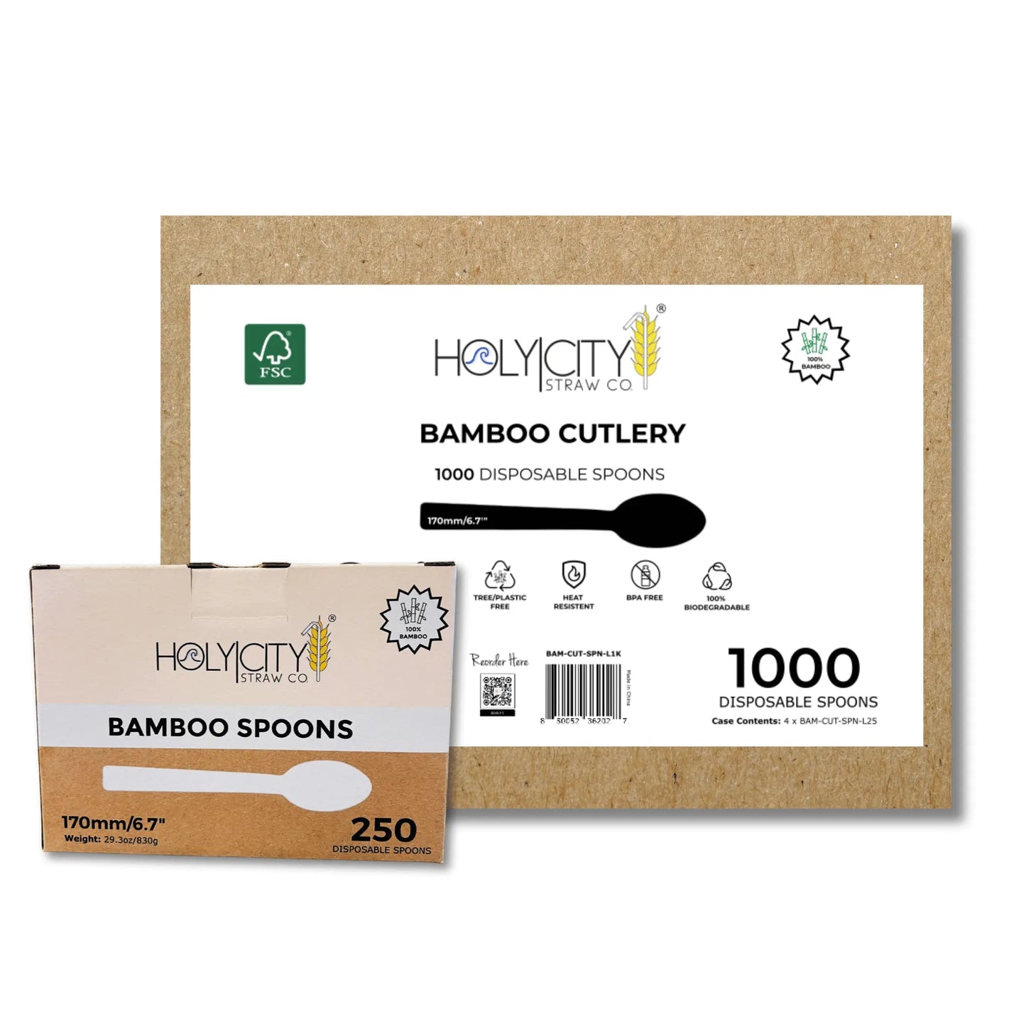 6.7" Bamboo Spoons - Blessings Grow Meadows