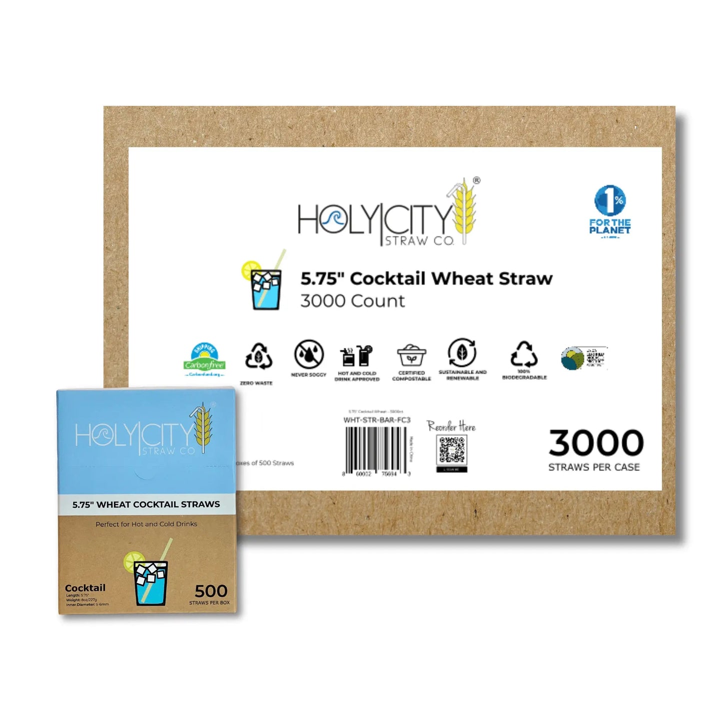 5.75" Cocktail Wheat Straws - Blessings Grow Meadows