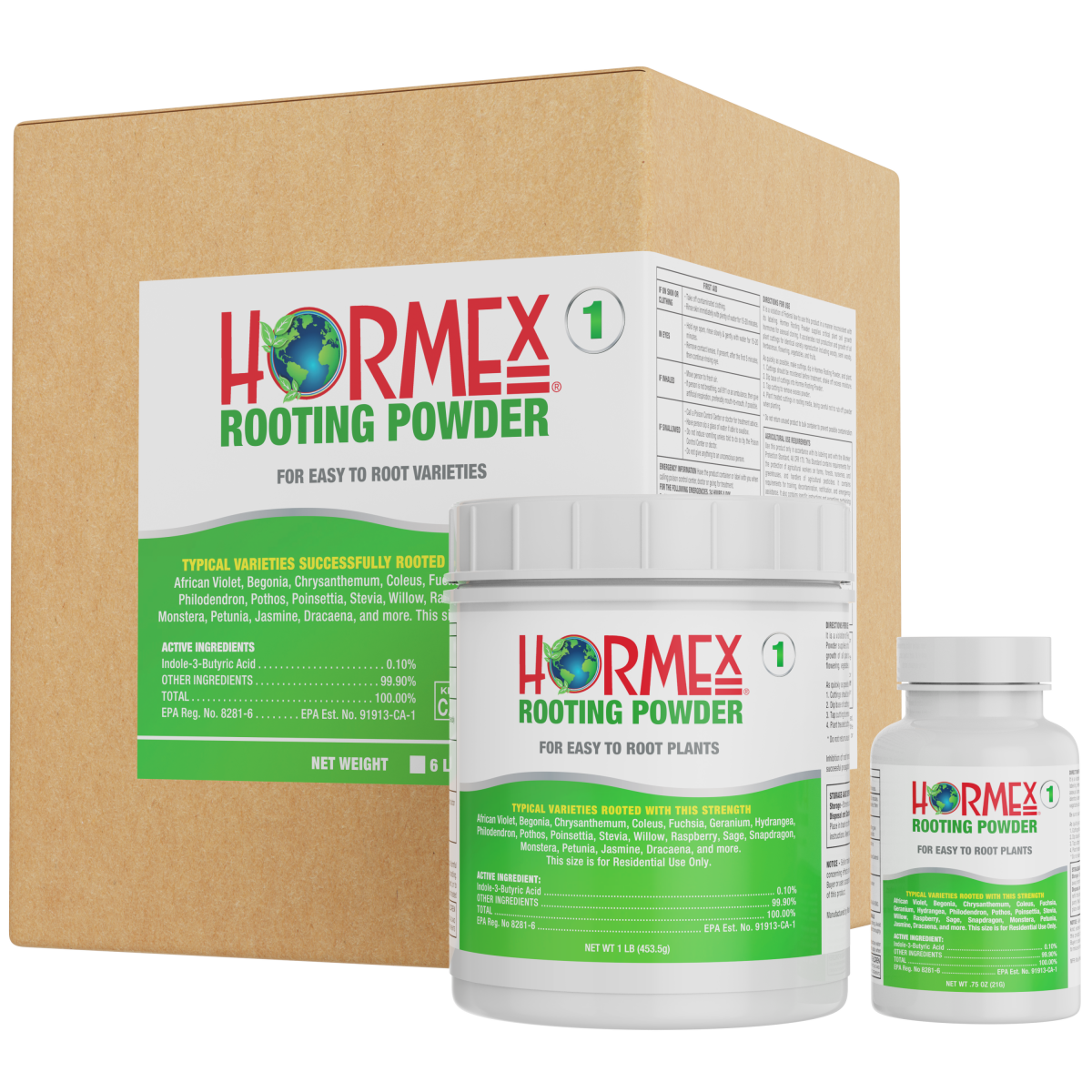 Hormex Rooting Powder #1 (0.10 IBA) - Rooting Hormone for Delicate Houseplants, Garden Herbs & Succulent Cuttings - Blessings Grow Meadows