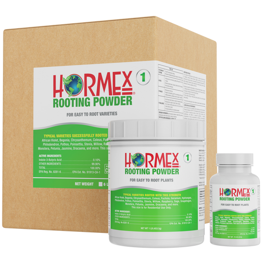 Hormex Rooting Powder #1 (0.10 IBA) - Rooting Hormone for Delicate Houseplants, Garden Herbs & Succulent Cuttings - Blessings Grow Meadows