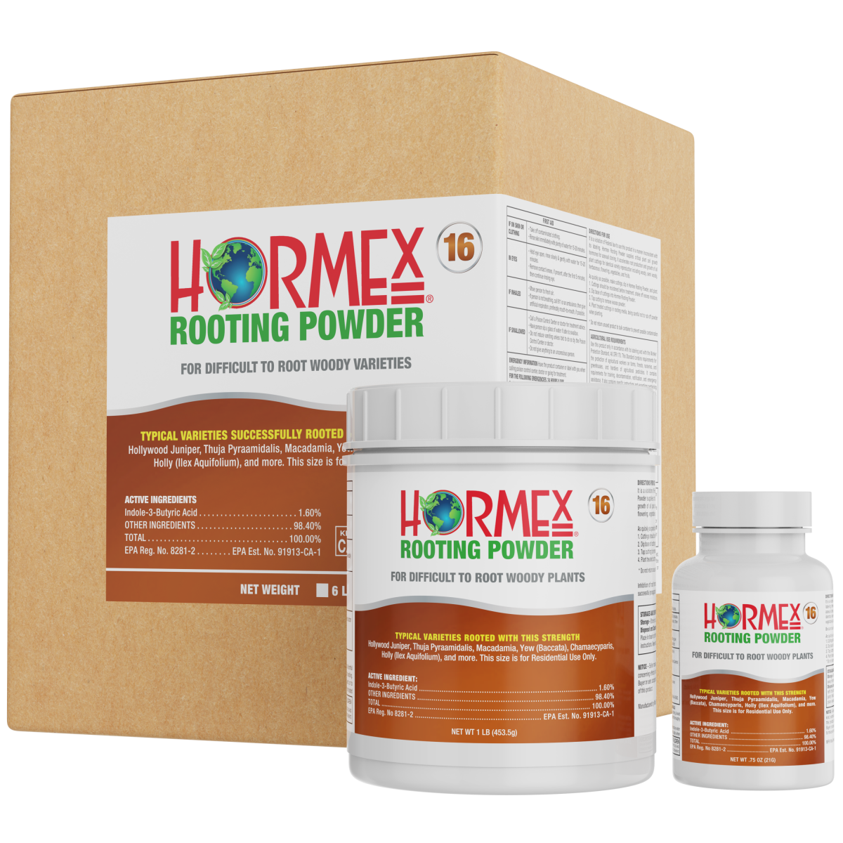 Hormex Rooting Powder #16 (1.60 IBA) - Rooting Hormone for Difficult Hardwood Plants & Tree Cuttings - Blessings Grow Meadows