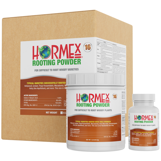 Hormex Rooting Powder #16 (1.60 IBA) - Rooting Hormone for Difficult Hardwood Plants & Tree Cuttings - Blessings Grow Meadows